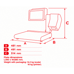 Cantar comercial DINA / DIBAL DX-5155 DB NEO UX 10+10in display cu etichetare