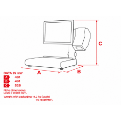 Cantar comercial Self Service, DINA / DIBAL DX-5155 SS NEO UX 15in 6/15kg cu etichetare